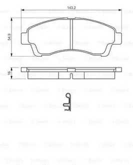 Комплект гальмівних колодок передн, MAZDA B-SERIE 2.2-2.6 01.85-06.99 BOSCH 0986494503