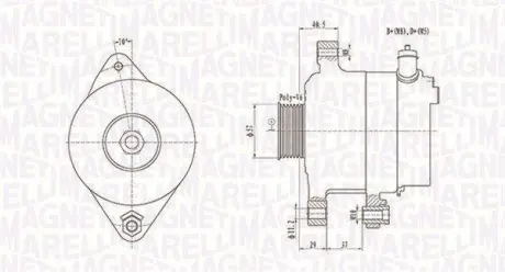 Генератор (12В, 90А) CITROEN C1, PEUGEOT 107, TOYOTA AYGO 1.0 06.05-09.14 MAGNETI MARELLI 063731949010