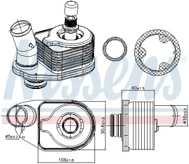 Масляний радіатор IVECO DAILY III, DAILY IV, DAILY V, DAILY VI 2.3D/Electric 09.02- NISSENS 91101