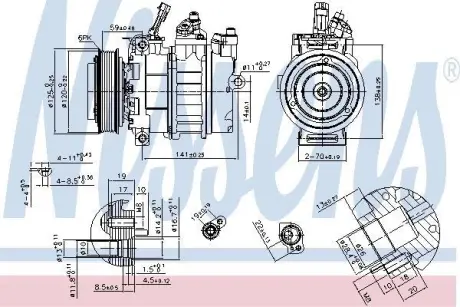 Компресор кондиціонера OPEL VECTRA B 2.5/2.6 10.95-07.03 NISSENS 89488