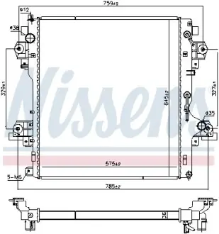 Радіатор двигуна TOYOTA LAND CRUISER PRADO 2.8D 06.15- NISSENS 606071