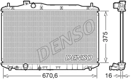 Радіатор двигуна (мкпп) HONDA CIVIC VIII 1.4/1.8 09.05-02.12 DENSO DRM40105