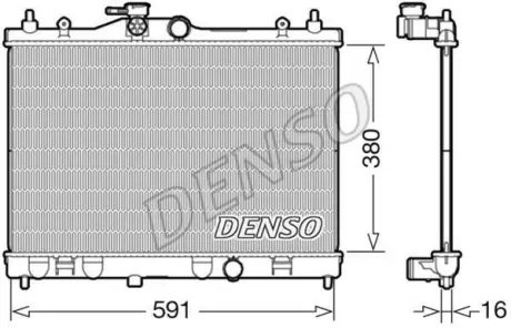 Радіатор двигуна (мкпп) NISSAN CUBE, JUKE 1.6 08.09- DENSO DRM46040 (фото 1)