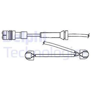 Датчик зносу гальмівних колодок задн PORSCHE BOXSTER, BOXSTER SPYDER, CAYMAN 2.5-3.4 09.96-12.12 DELPHI LZ0269