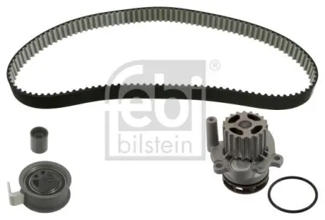Комплект ГРМ (ремінь + ролик) AUDI A2, A3, A4 B5, A4 B6, A6 C5, SEAT ALHAMBRA, AROSA, LEON, TOLEDO II, SKODA FABIA I, OCTAVIA I, SUPERB I, VW BORA, BORA I, GOLF IV, LUPO I 1.4D/1.9D 09.95-09.10 FEBI 45126 (фото 1)