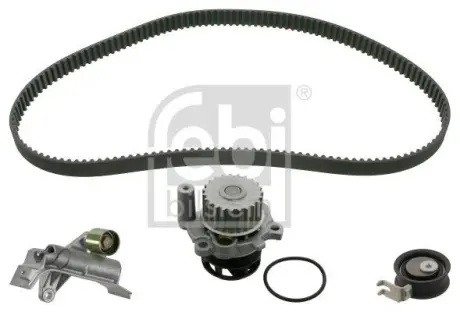 Комплект ГРМ (ремінь + ролик + водяний насос) AUDI A3, A4 B5, A4 B7, A6 C5, TT, SEAT ALHAMBRA, CORDOBA, IBIZA II, LEON, TOLEDO II, SKODA OCTAVIA I, VW BORA, BORA I, GOLF IV 1.8/2.0 01.95-12.10 FEBI 45128