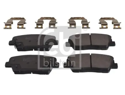 Комплект гальмівних колодок задн, HYUNDAI EQUUS / CENTENNIAL, GENESIS, GRAND SANTA FÉ, SANTA FÉ II, SANTA FÉ III, SANTA FÉ III/SUV, SANTA FÉ II/SUV, KIA QUORIS I, SORENTO II 2.0-5.0 03.06- FEBI 116284