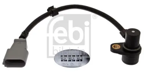 Датчик положення колінчастого вала AUDI A3, TT, FORD GALAXY I, GALAXY MK I, SEAT ALHAMBRA, LEON, TOLEDO II, SKODA SUPERB II, VW BORA, BORA I, CC B7, EOS, GOLF IV, GOLF V 2.0-3.6 01.98-12.16 FEBI 39893
