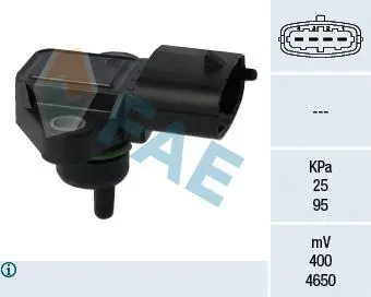 Датчик тиску у впускному колекторі (4 pin) HYUNDAI ACCENT III, GETZ, GRANDEUR, H-1, H-1 CARGO, H-1 TRAVEL, I10 I, I20 I, I30, I40 I, I40 I CW, IX20, IX35, IX55, MATRIX, SANTA FÉ II 1.1D-3.0D 08.02- FAE 15126