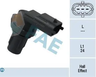 Датчик положення розподільчого валу HYUNDAI ACCENT III, ACCENT IV, ELANTRA V, GETZ, I10 I, I20 ACTIVE, I20 I, I20 II, I30, I40 I, I40 I CW, IX20, IX35, MATRIX, TUCSON 1.1D-1.7D 10.01- FAE 79348