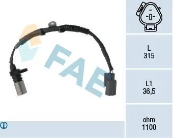 Датчик положення розподільчого валу LEXUS IS II, TOYOTA AURIS, AVENSIS, COROLLA VERSO, RAV 4 III, RAV 4 IV, VERSO 2.0D/2.2D 07.05-09.19 FAE 79299