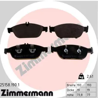 Гальмівні колодки дискові MERCEDES A207 E-KLASA 11- PRZÓD ZIMMERMANN 251581901