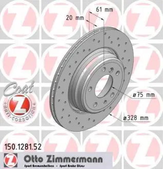 Гальмівний диск ZIMMERMANN 150128152