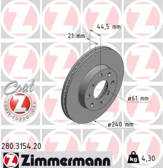 Гальмівний диск ZIMMERMANN 280315420