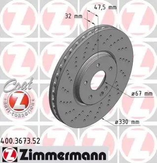 Гальмівний диск ZIMMERMANN 400367352