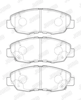 Комплект гальмівних колодок передн, HONDA CIVIC IX 1.8 02.12-12.16 JURID 573807J