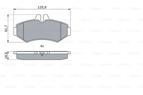 Комплект гальмівних колодок BOSCH 0986424877