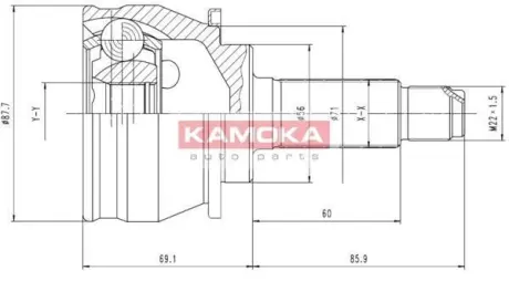 Шарнірний набір, привідний вал KAMOKA 6384
