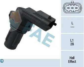 Датчик положення розподільчого валу HYUNDAI ELANTRA IV, I10 I, I20 I, I30, IX20, TUCSON, KIA CARENS III, CEED, CERATO I, CERATO II, PRO CEED, RIO III, SOUL I, SOUL II 1.2/1.4/1.6 05.06-05.23 FAE 79349