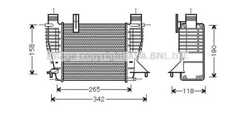 Интеркулер Renault Clio (06-), Modus (05-)/Nissan Note (04-), Juke (11-) 1.2i, 1 AVA DNA4356 (фото 1)
