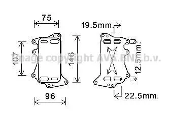 Радиатор масляный КПП BMW 3 F30 (12-), 5 F10 (10-), 7 F01 (09-), X3 F25 (11-), X AVA BW3556 (фото 1)