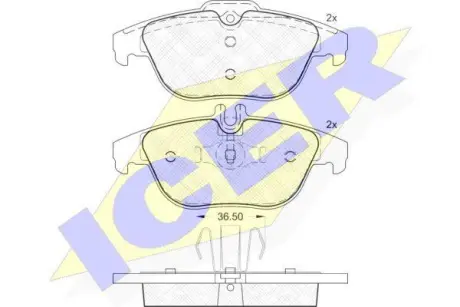 Колодки гальмівні (задні) MB C-class (W204/W205) 07-/E-class (W212) 11- (Ate) ICER 181863