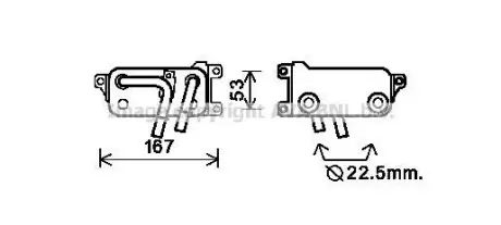 Радиатор масляный КПП BMW 5 E60 (04-), 7 E65 (02-) AVA BW3401