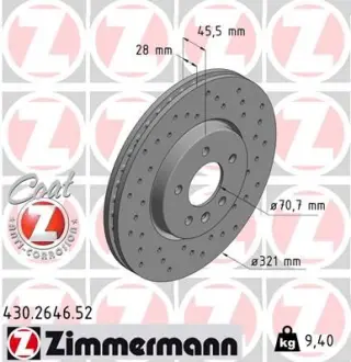 Гальмівний диск ZIMMERMANN 430264652