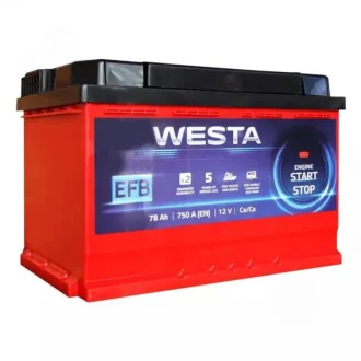 Аккумулятор 78Ач 750A EFB (Start-Stop) WESTA WEFB780