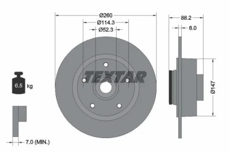 Гальмівний диск TEXTAR 92195900