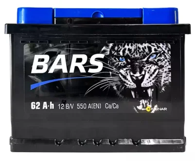 Автомобильный аккумулятор 6СТ-62Ah Аз 550А (EN) 062 270 BARS 062270