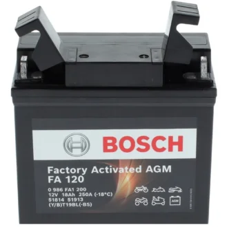 Аккумулятор автомобильный 18Ah 250A 12V «+» справа BOSCH DSC0986FA1200