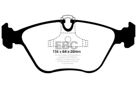 Гальмівні колодки - тюнінг Yellow Stuff, дозвіл, передн BMW 3 (E46), 5 (E34), 5 (E39) 2.0-3.5 03.90-12.07 EBC DP41089R