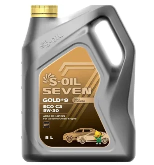Моторное масло SEVEN GOLD #9 ECO C3 5W-30 синтетическое 5 л S-OIL SGRVC5305