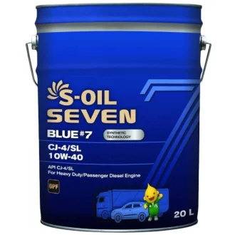 Моторное масло Seven Blue #7 CJ-4/SL 10W-40 синтетическое 20 л S-OIL SBCJ104020