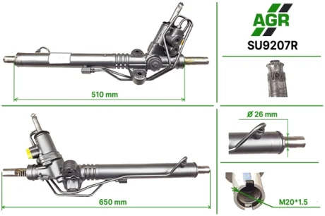 Рульова рейка з ГПК, відновлена, SUBARU TRIBECA (B9) 05- AGR AUTOAGREGAT SU9207R