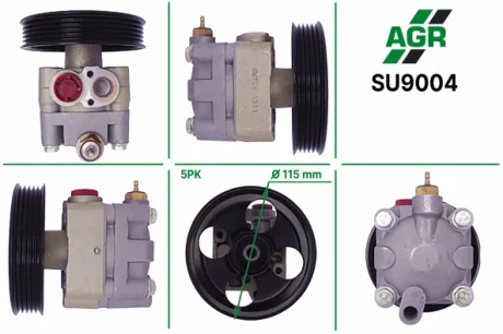 Насос ГПК з механічним приводом, новий, SUBARU Legacy 98-03,SUBARU Tribeca B9 06- AGR AUTOAGREGAT SU9004