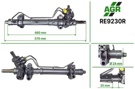 Рульова рейка з ГПК, відновлена, DACIA SOLENZA 03-;NISSAN KUBISTAR (X76) 03-,KUBISTAR 03- AGR AUTOAGREGAT RE9230R