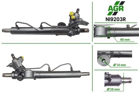 Рульова рейка з ГПК, відновлена, NISSAN ALMERA TINO (V10) 00-05 AGR AUTOAGREGAT NI9203R