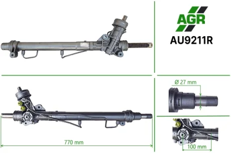 Рульова рейка з ГПК, відновлена, AUDI A4 (8D2, B5) 94-00;SKODA SUPERB (3U4) 01-08 AGR AUTOAGREGAT AU9211R