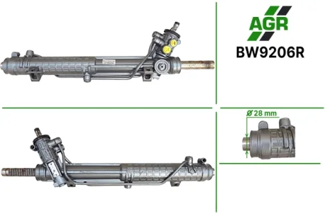 Рульова рейка з ГПК, відновлена, BMW 3 E-46 1998-2005,BMW 5 E-34 1988-1996 AGR AUTOAGREGAT BW9206R