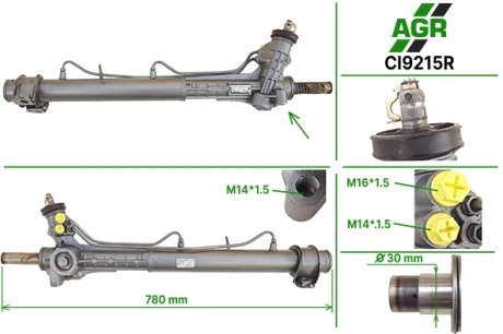 Рульова рейка з ГПК, відновлена, CITROEN Jumper 1994-2002,FIAT Ducato 1994-2002,PEUGEOT Boxer 199 AGR AUTOAGREGAT CI9215R
