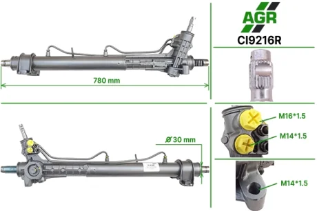 Рульова рейка з ГПК, відновлена, CITROEN Jumper 2002-2006,FIAT Ducato 2002-2006,PEUGEOT Boxer 200 AGR AUTOAGREGAT CI9216R