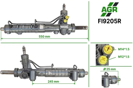 Рульова рейка з ГПК, відновлена, FIAT DOBLO (119) 01-,DOBLO Cargo (223) 01- AGR AUTOAGREGAT FI9205R
