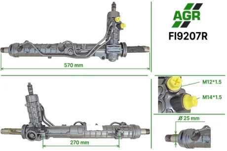 Рульова рейка з ГПК, відновлена, FIAT MULTIPLA (186) 99-10 AGR AUTOAGREGAT FI9207R