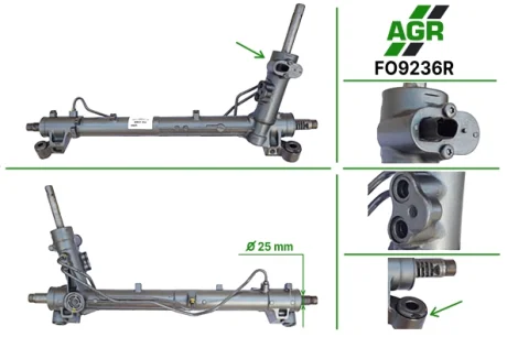 Рульова рейка з ГПК, відновлена, FORD C-MAX 07-,FOCUS C-MAX 03-07,FOCUS II (DA_) 04-,FORD KUGA 08 AGR AUTOAGREGAT FO9236R
