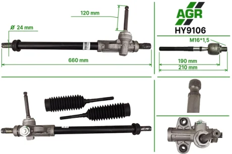 Рульова рейка без ПК, нова, HYUNDAI ACCENT III (MC) 05-12,KIA RIO II (JB) 05- AGR AUTOAGREGAT HY9106