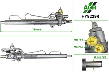 Рульова рейка з ГПК, відновлена, HYUNDAI SONATA IV (EF) 01-04,XG (XG) 98-04 AGR AUTOAGREGAT HY9229R