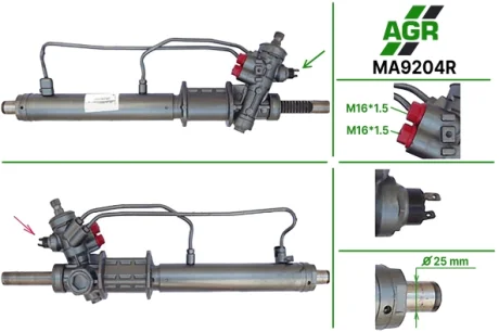 Рульова рейка з ГПК, відновлена, MAZDA 626 GD 1987-1992 AGR AUTOAGREGAT MA9204R