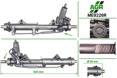Рульова рейка з ГПК, відновлена, MERCEDES-BENZ C-CLASS (W204) 07-,C-CLASS T-Model (S204) 07- AGR AUTOAGREGAT ME9226R